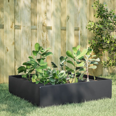 Vidaxl plantenbak verhoogd 100x100x41 cm staal antracietkleurig