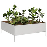 Vidaxl plantenbak verhoogd 100x100x25 cm roestvrijstaal