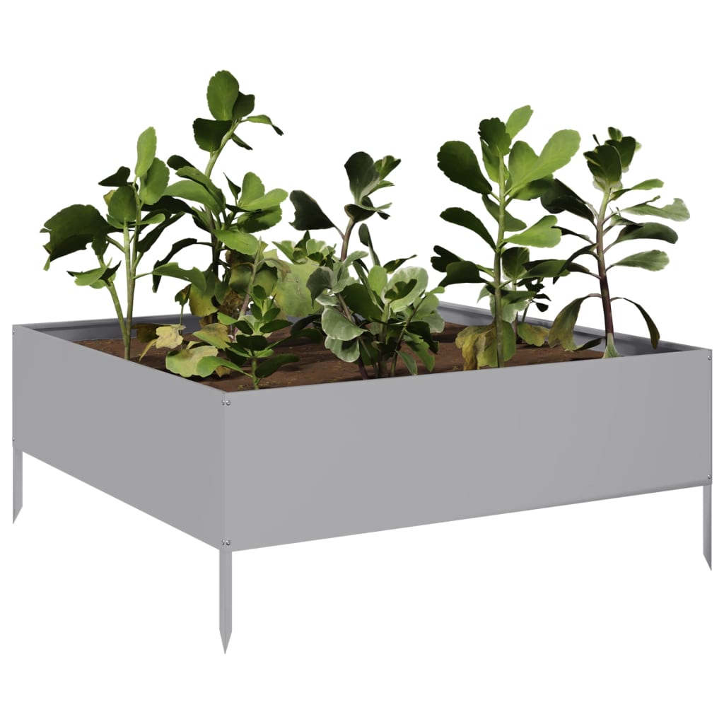 Vidaxl plantenbak verhoogd 100x100x25 cm gegalvaniseerd staal