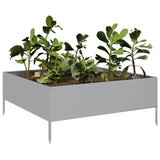 Vidaxl plantenbak verhoogd 100x100x25 cm gegalvaniseerd staal