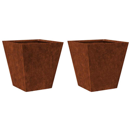 Vidaxl plantenbakken 2 st 30x30x30 cm weervast staal