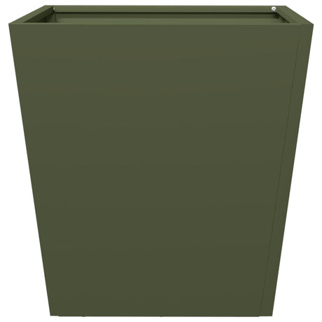 Vidaxl plantenbak 40x40x40 cm staal olijfgroen