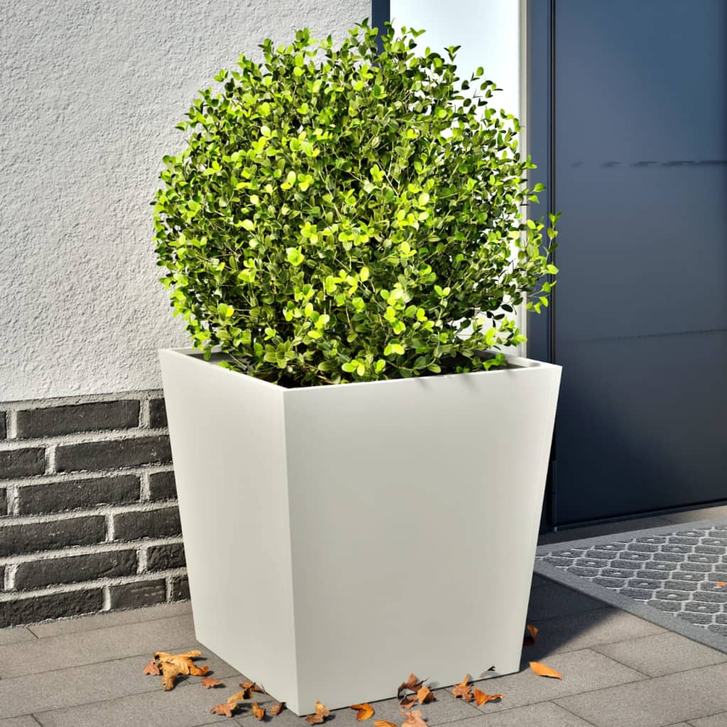 Vidaxl plantenbakken 2 st 50x50x50 cm staal wit