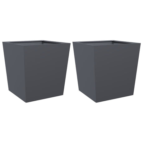 Vidaxl plantenbakken 2 st 50x50x50 cm staal antracietkleurig