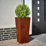 Vidaxl plantenbakken 2 st 35x35x75 cm weervast staal