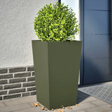 Vidaxl plantenbakken 2 st 45x45x75 cm staal olijfgroen