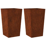 Vidaxl plantenbakken 2 st 45x45x75 cm weervast staal