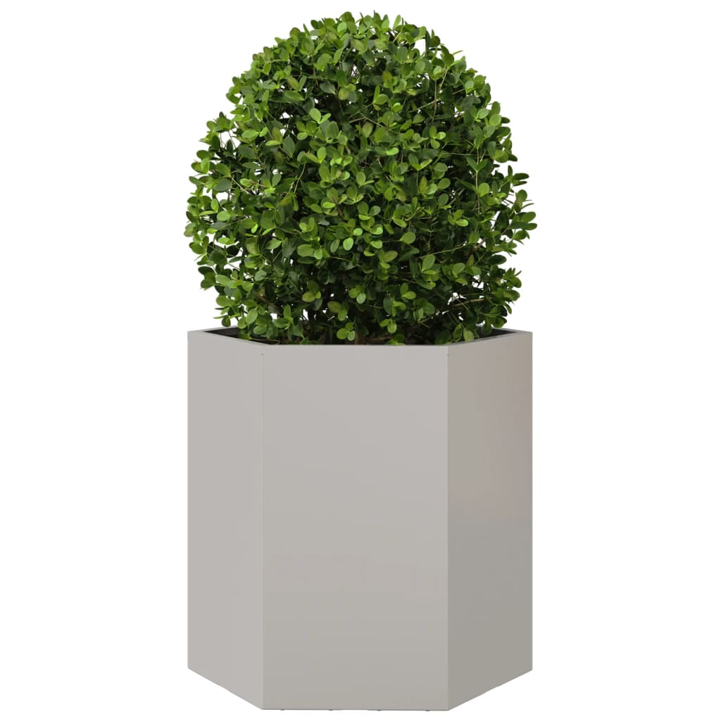 Vidaxl plantenbak zeshoek 46x40x45 cm roestvrijstaal