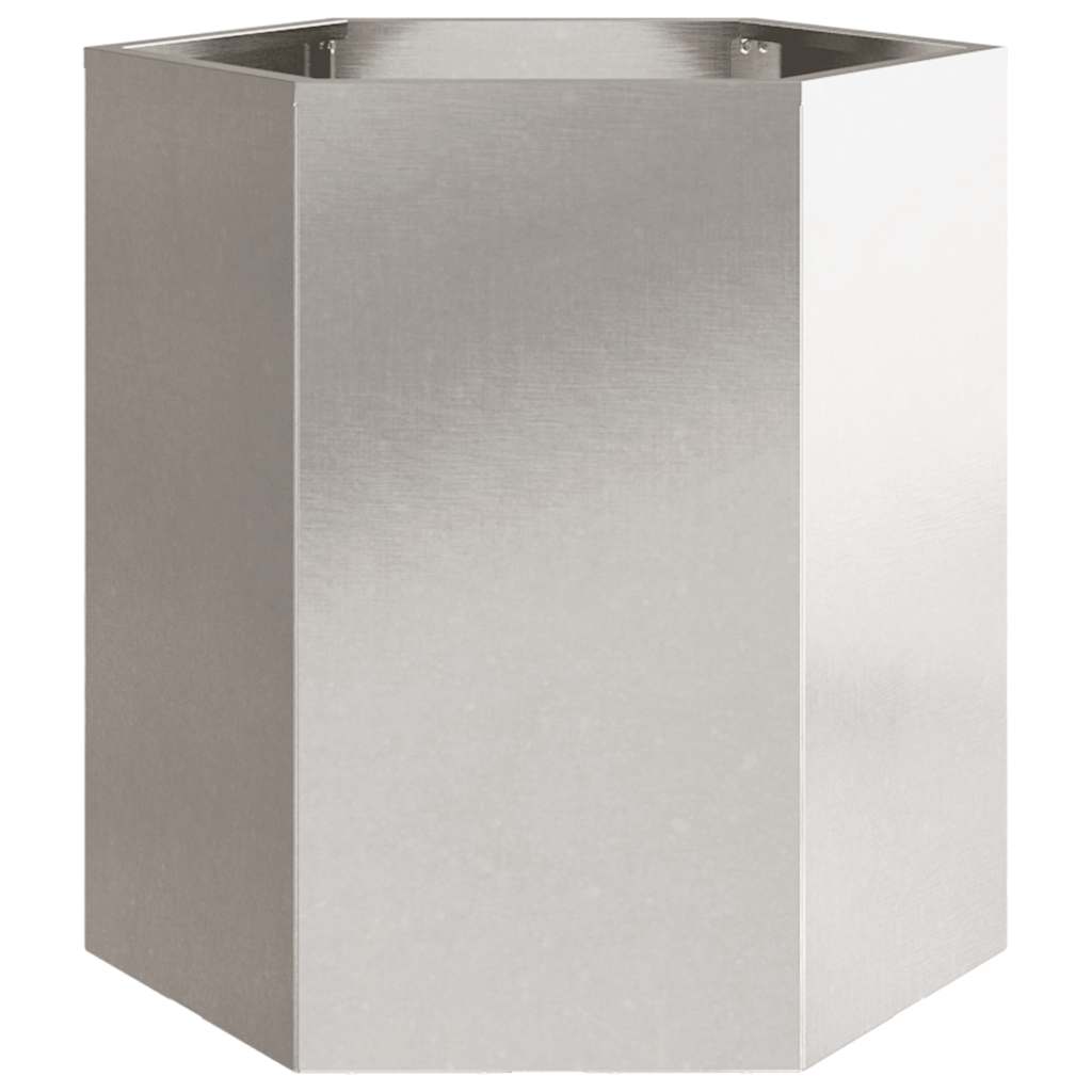 Vidaxl plantenbak zeshoek 46x40x45 cm roestvrijstaal