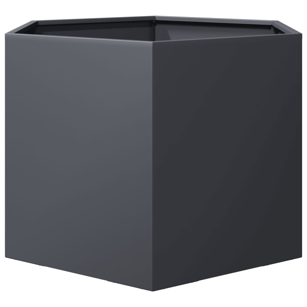 Vidaxl plantenbak zeshoek 69x60x45 cm staal antracietkleurig