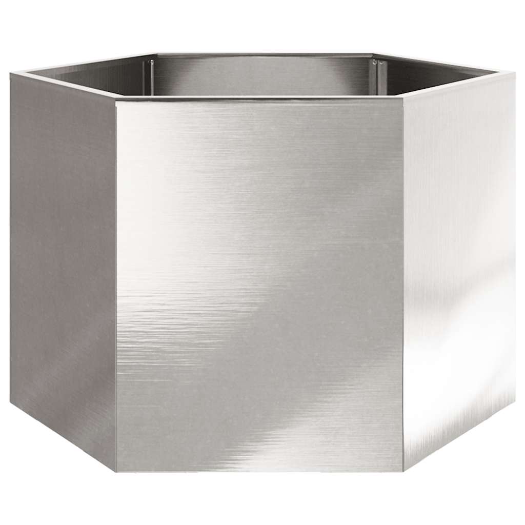 Vidaxl plantenbak zeshoek 69x60x45 cm roestvrijstaal
