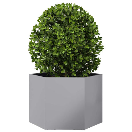 Vidaxl plantenbak zeshoek 69x60x45 cm gegalvaniseerd staal