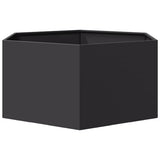 Vidaxl plantenbak zeshoek 104x90x45 cm staal zwart