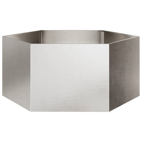 Vidaxl plantenbak zeshoek 104x90x45 cm roestvrijstaal