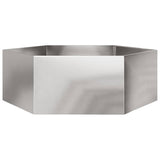 Vidaxl plantenbak zeshoek 138x120x45 cm roestvrijstaal