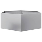Vidaxl plantenbak zeshoek 138x120x45 cm gegalvaniseerd staal