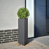 Vidaxl plantenbakken 2 st driehoek 30x26x75 cm staal antracietkleurig