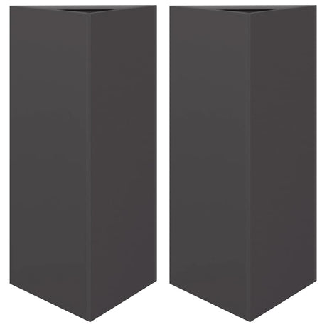 Vidaxl plantenbakken 2 st driehoek 40x34,5x75 cm staal zwart
