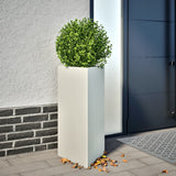 Vidaxl plantenbak driehoek 40x34,5x70 cm staal wit