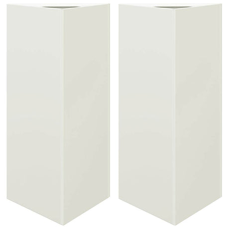 Vidaxl plantenbakken 2 st driehoek 40x34,5x70 cm staal wit