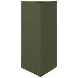 Vidaxl plantenbak driehoek 40x34,5x75 cm staal olijfgroen