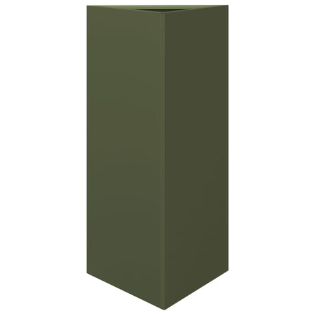 Vidaxl plantenbak driehoek 40x34,5x70 cm staal olijfgroen