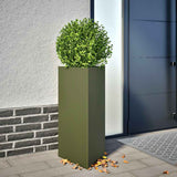 Vidaxl plantenbak driehoek 40x34,5x75 cm staal olijfgroen