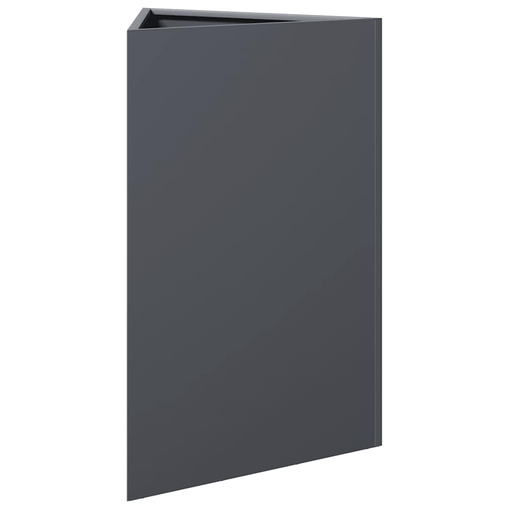 Vidaxl plantenbak driehoek 50x43x75 cm staal antracietkleurig