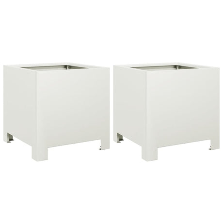 Vidaxl plantenbakken 2 st 30x30x30 cm staal wit