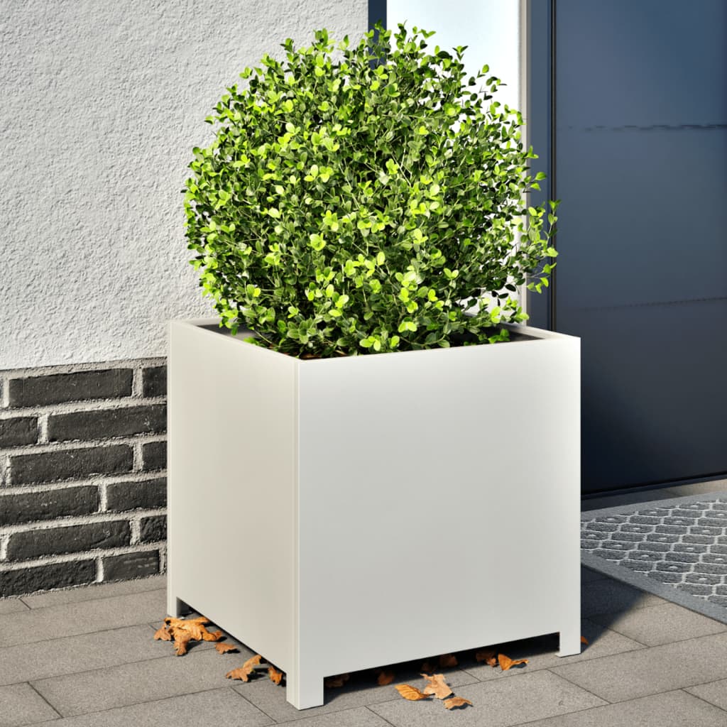 Vidaxl plantenbak 50x50x50 cm staal wit