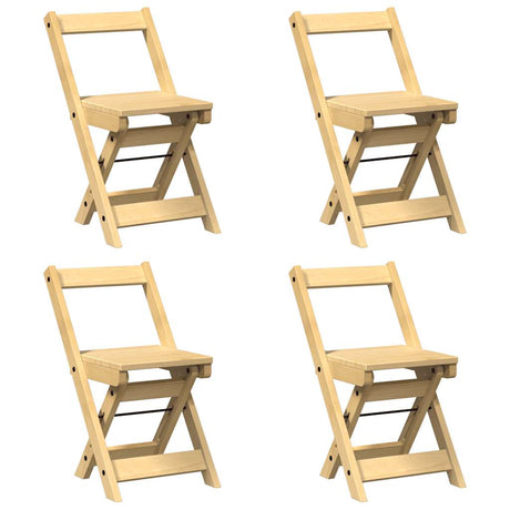 Vidaxl klapstoelen 4 stuks corona waxbruin massief grenenhout