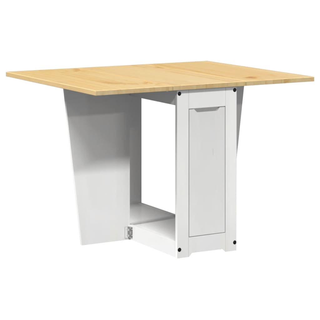 Vidaxl eettafel corona inklapbaar massief grenenhout wit