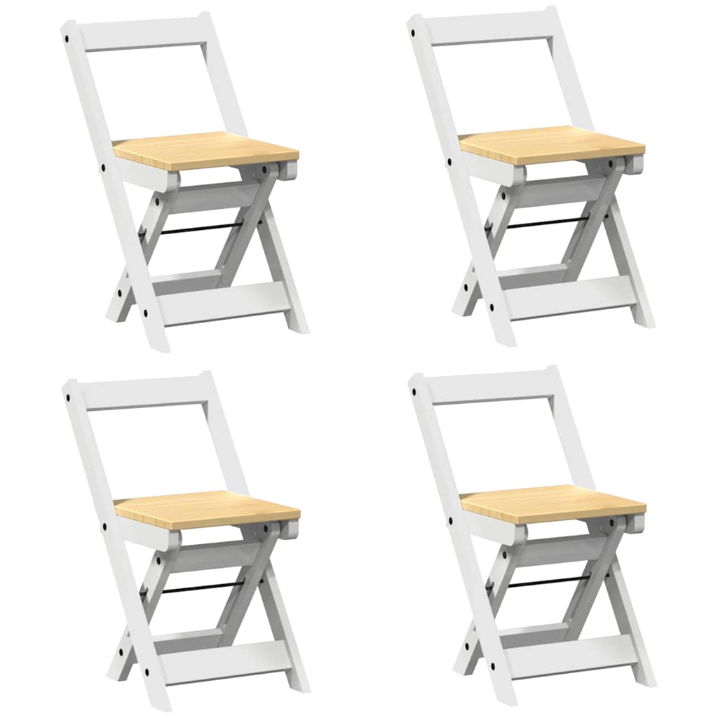 Vidaxl klapstoelen 4 stuks corona wit massief grenenhout