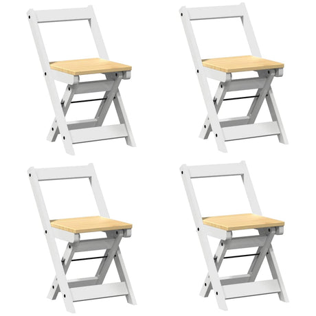 Vidaxl klapstoelen 4 stuks corona wit massief grenenhout