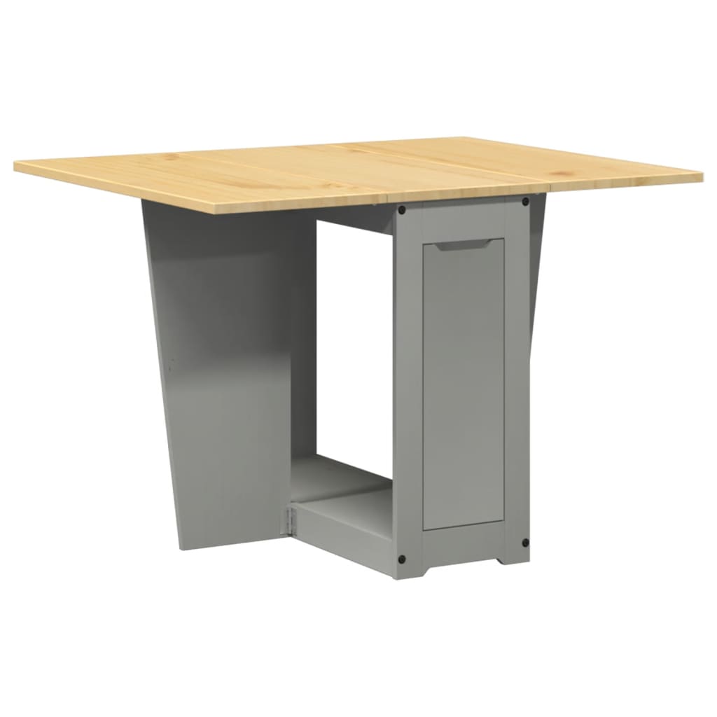 Vidaxl eettafel corona inklapbaar massief grenenhout grijs