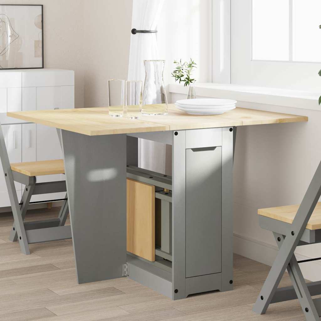 Vidaxl eettafel corona inklapbaar massief grenenhout grijs