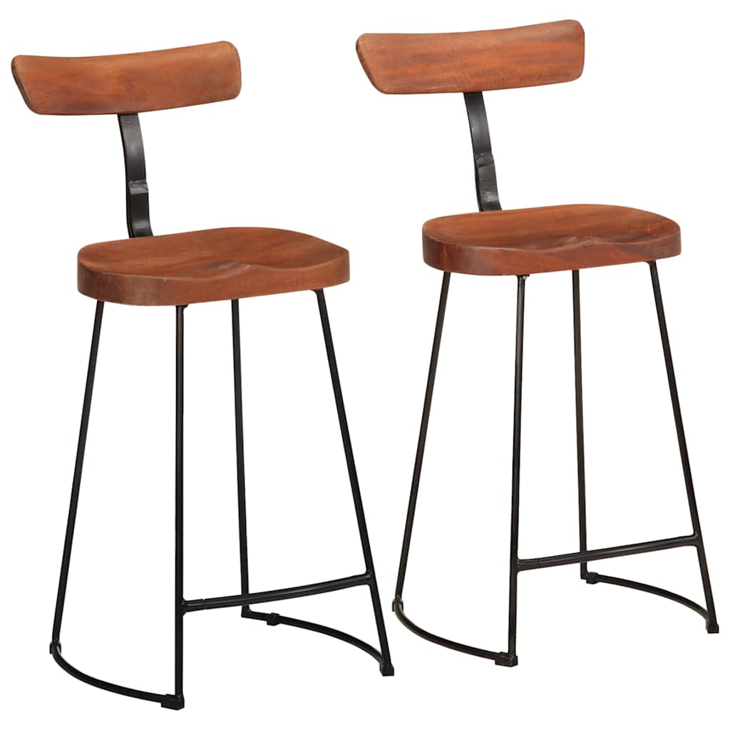 Vidaxl barkrukken 2 st 49x43x88 cm massief mangohout