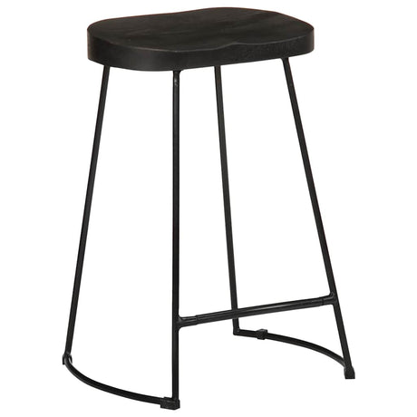 Vidaxl barkrukken 2 st zwart 45x40x62 cm massief mangohout