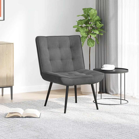 Vidaxl relaxstoel 64x74x84 cm fluweel donkergrijs