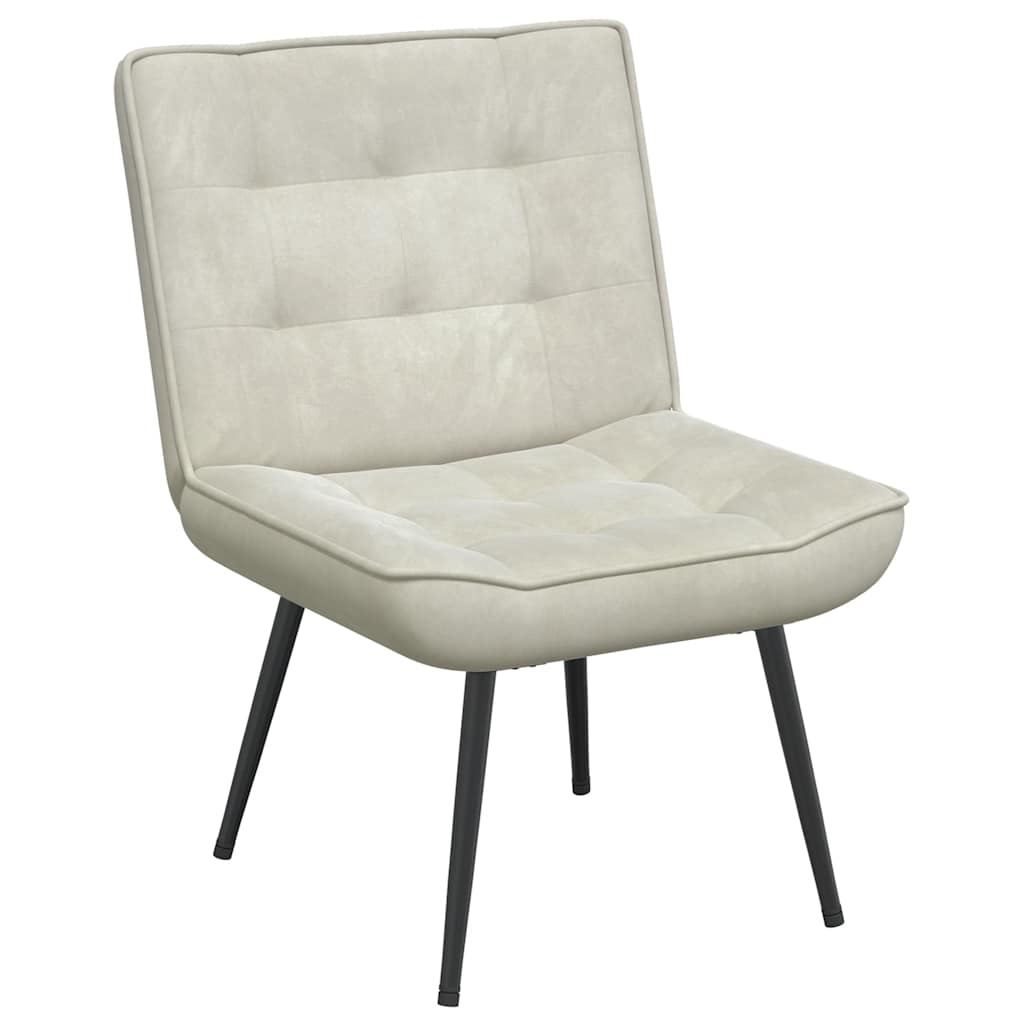 Vidaxl relaxstoel 64x74x84 cm fluweel crèmekleurig