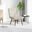 Vidaxl relaxstoel 64x74x84 cm fluweel crèmekleurig