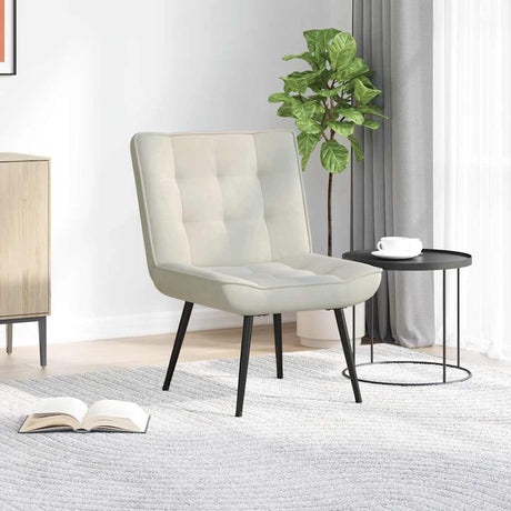 Vidaxl relaxstoel 64x74x84 cm fluweel crèmekleurig
