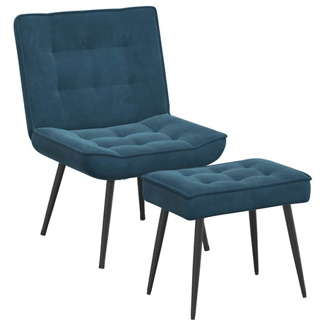 Vidaxl relaxstoel met voetenbank fluweel blauw