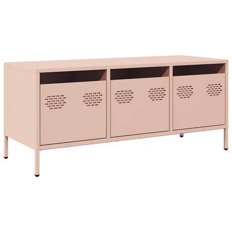 Vidaxl tv-meubel 101,5x39x43,5 cm koudgewalst staal roze