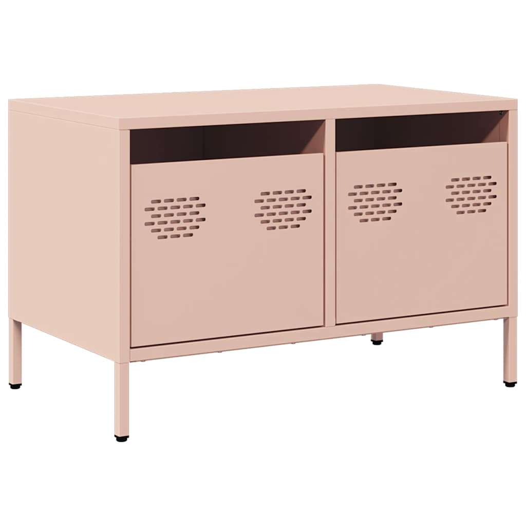 Vidaxl tv-meubel 68x39x43,5 cm koudgewalst staal roze