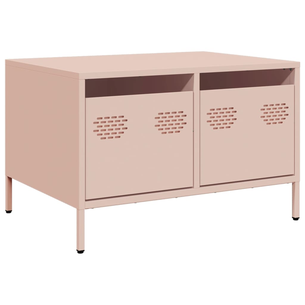 Vidaxl tv-meubel 68x50x43,5 cm koudgewalst staal roze