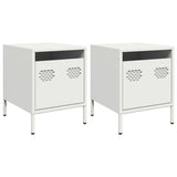 Vidaxl nachtkastjes 2 st 35x39x43,5 cm staal wit