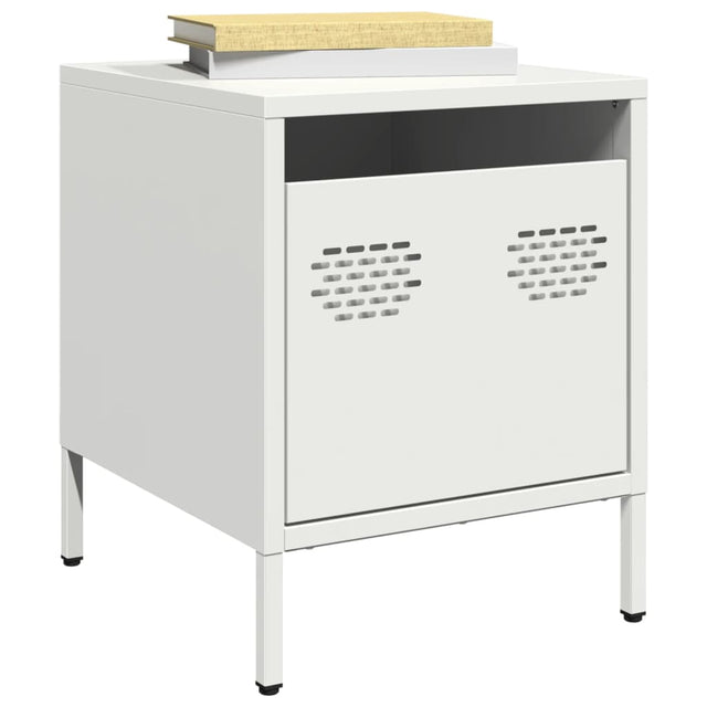 Vidaxl nachtkastjes 2 st 35x39x43,5 cm staal wit