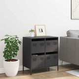 Vidaxl dressoir 68x39x73,5 cm koudgewalst staal zwart
