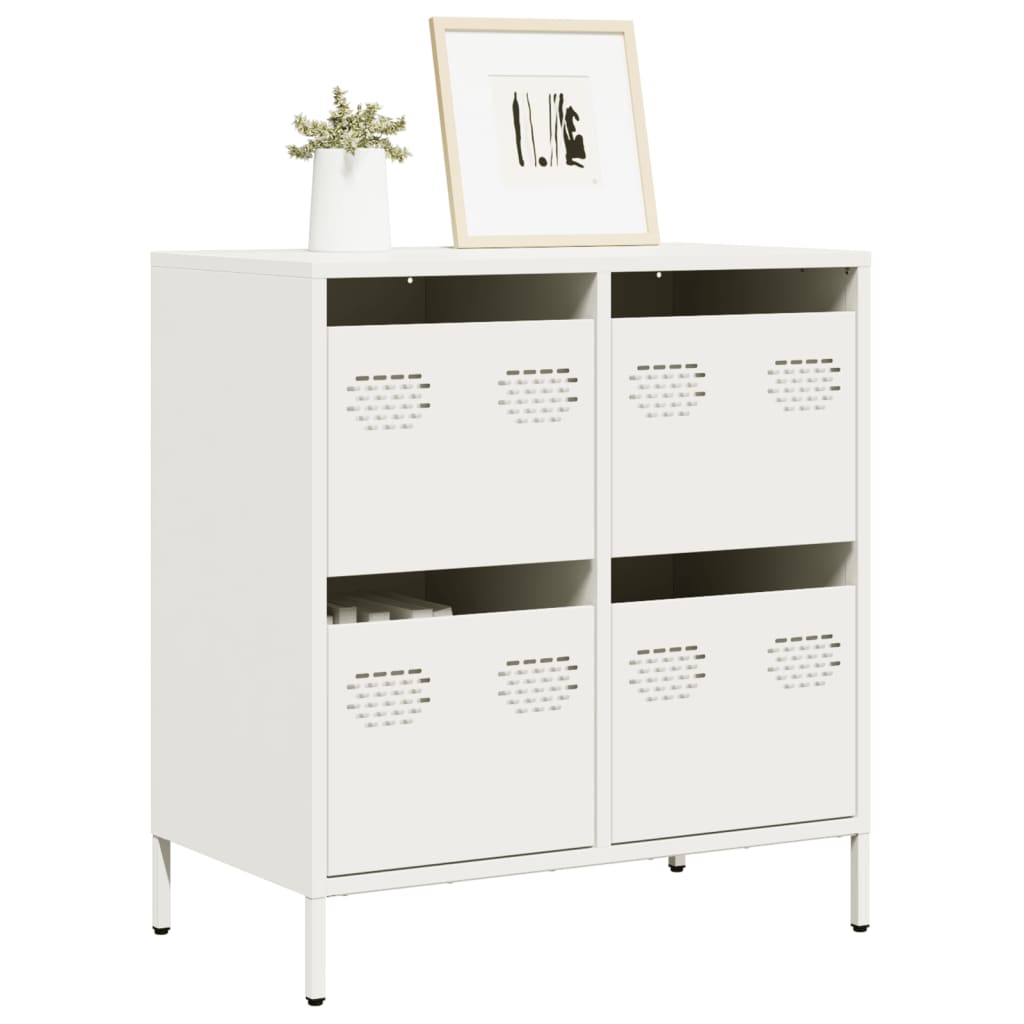 Vidaxl dressoir 68x39x73,5 cm koudgewalst staal wit